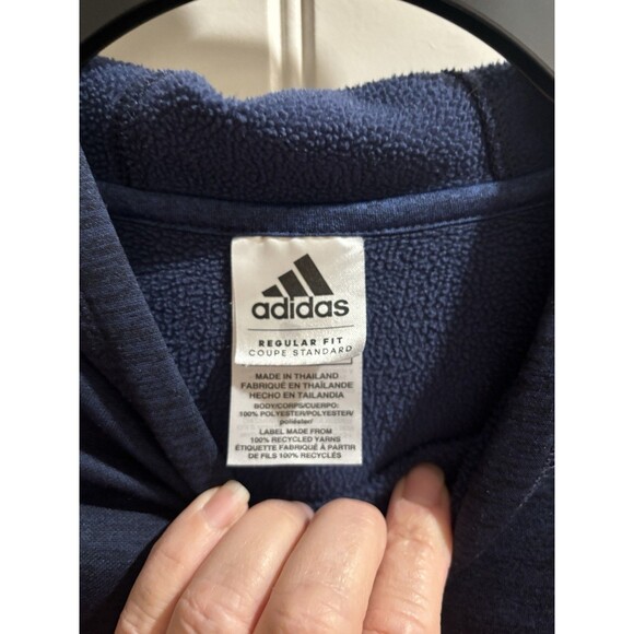 Boys Adidas Hoodie -Size M 10-12- Red White & Blue Striped Sleeves Hoodie - Picture 3 of 7